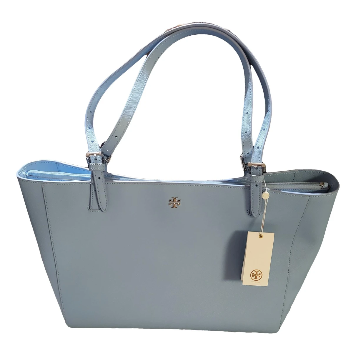 Pre-owned Tory Burch Patent Leather Tote In Blue