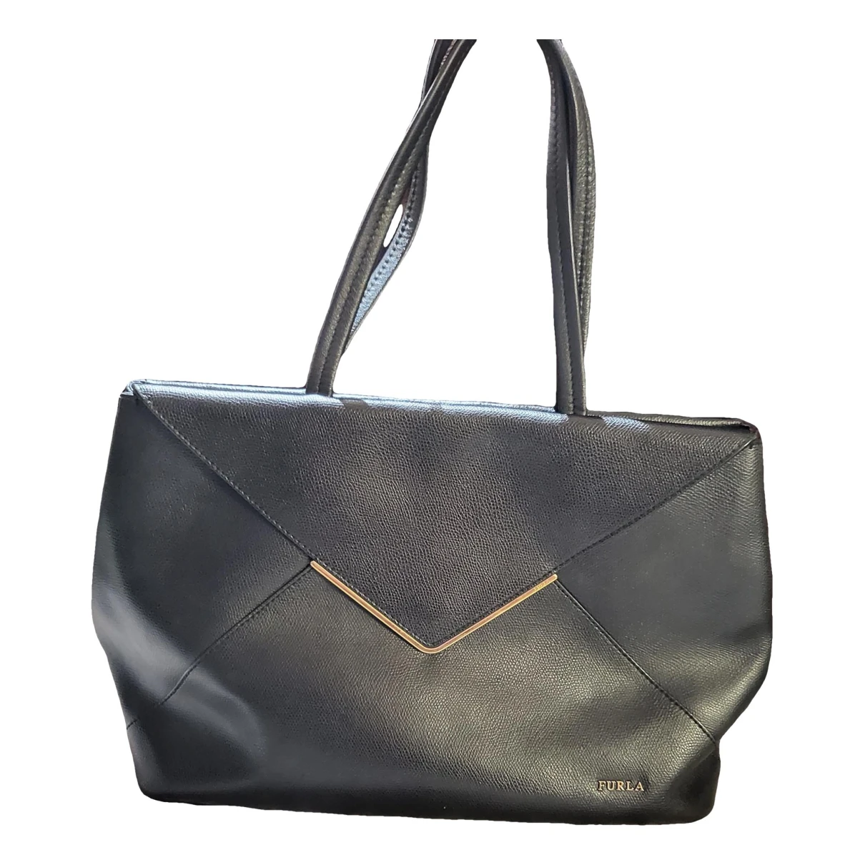 Pre-owned Furla Leather Tote In Black