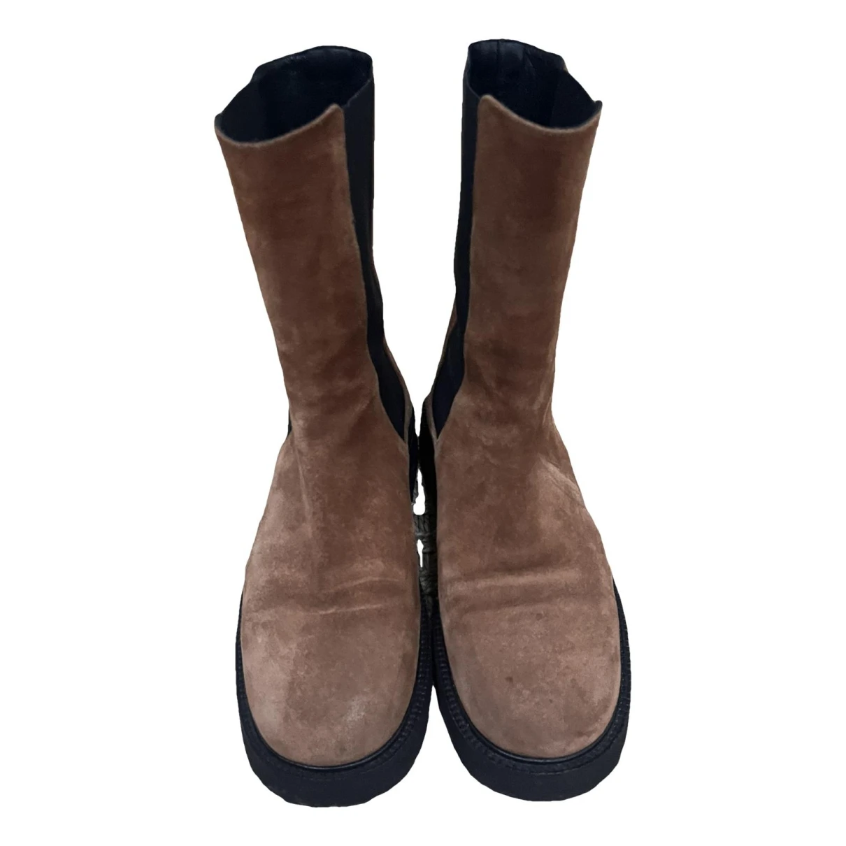 Pre-owned Staud Boots In Brown