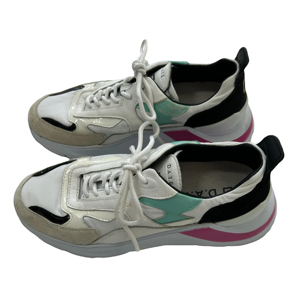Pre-owned Date Leather Trainers In Multicolour