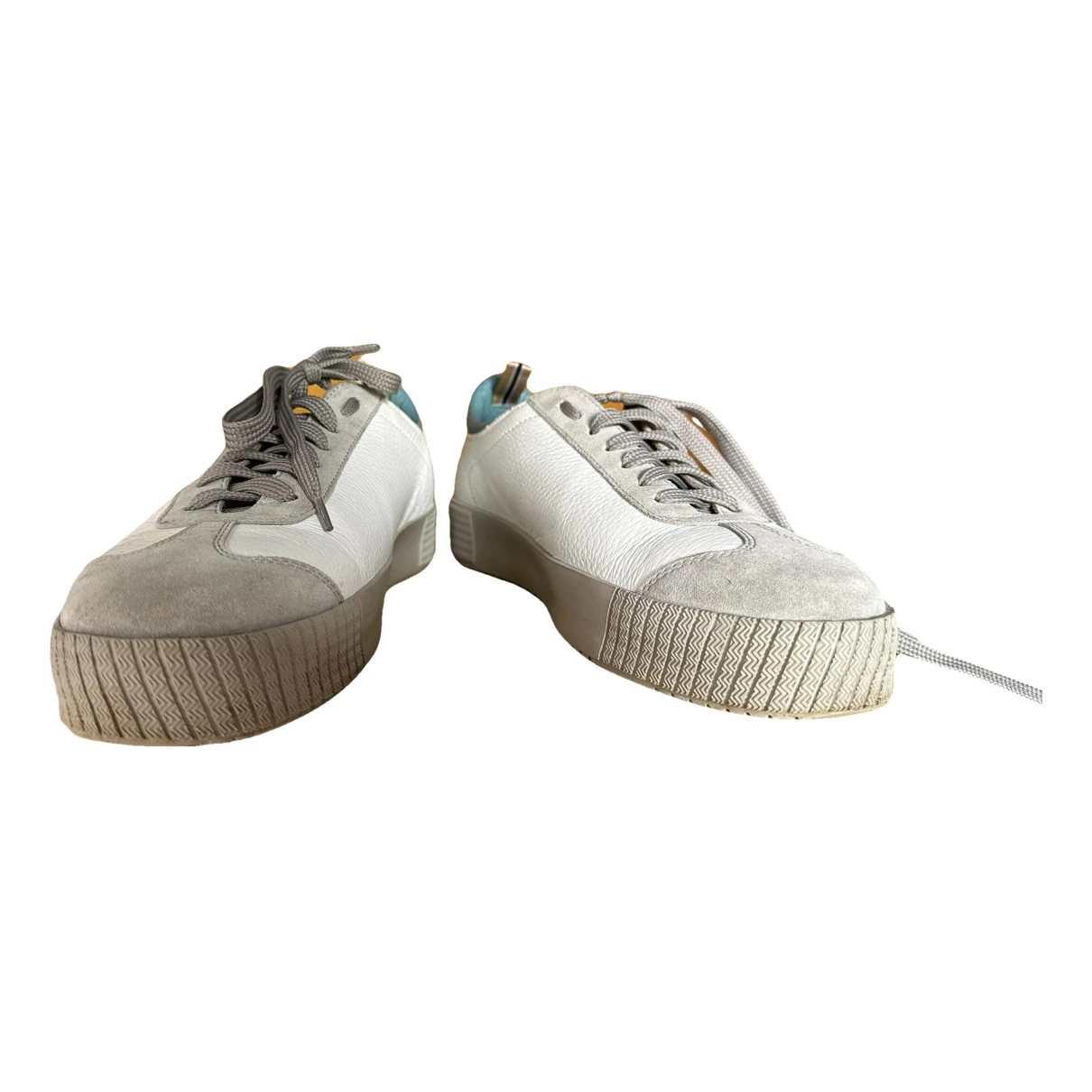 Pre-owned Giorgio Armani Leather Low Trainers In White