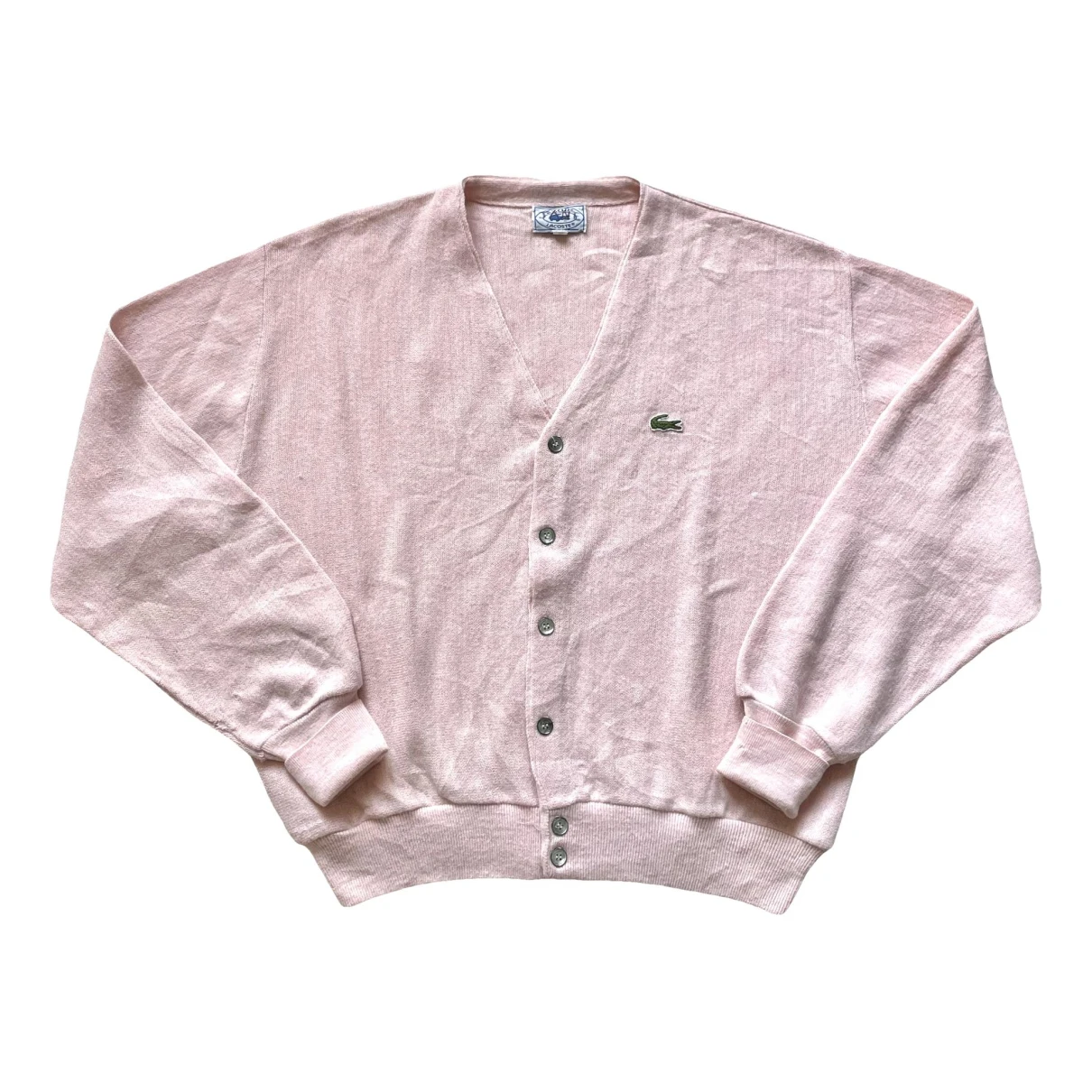 Pre-owned Lacoste Wool Cardigan In Pink