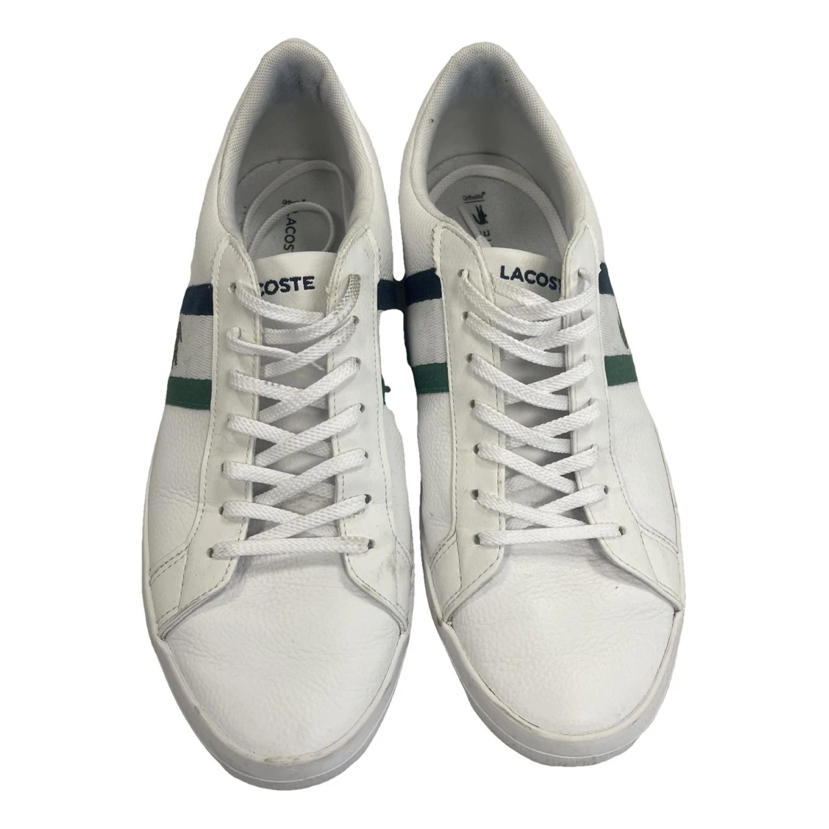 Pre-owned Lacoste Leather Low Trainers In White