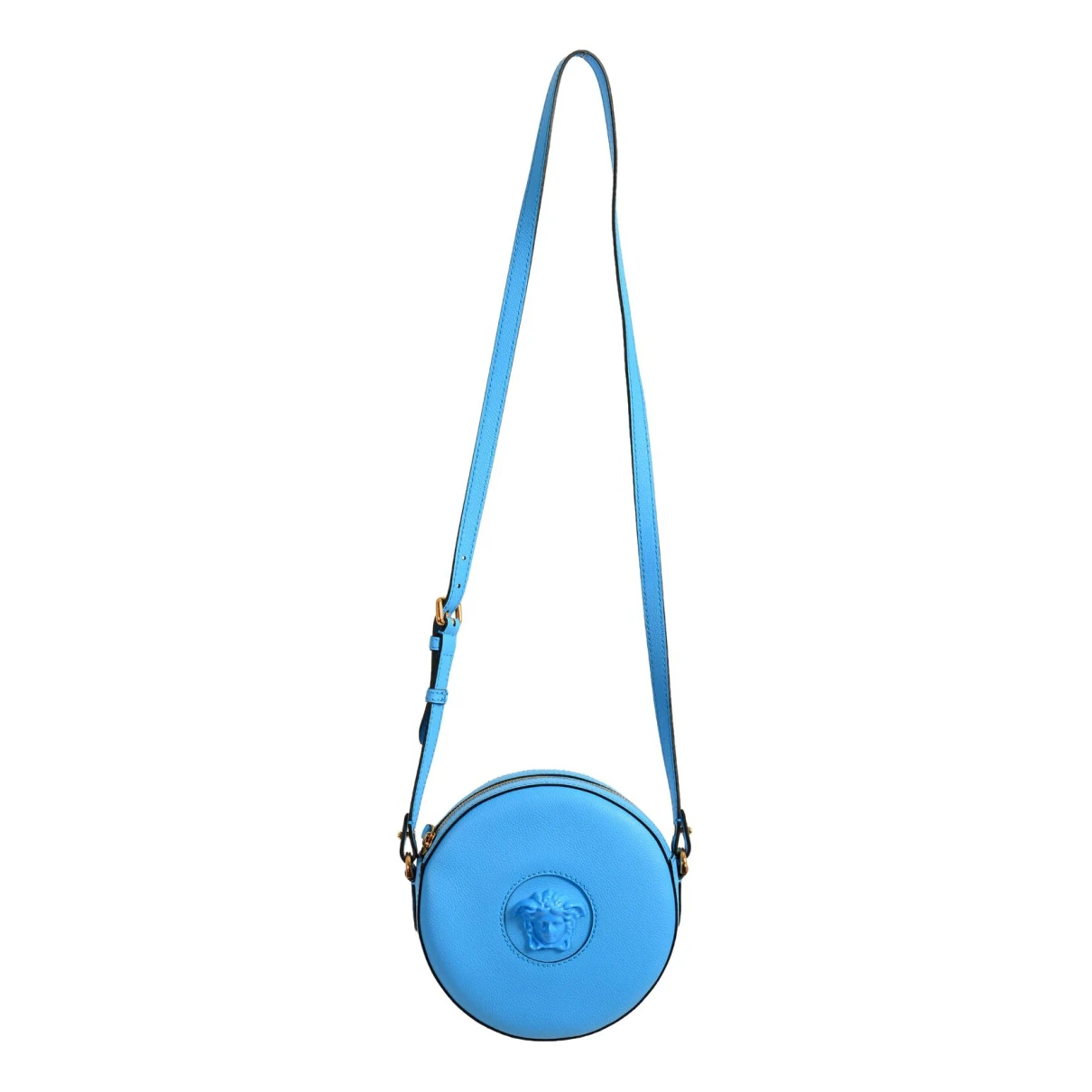 Pre-owned Versace Leather Handbag In Blue