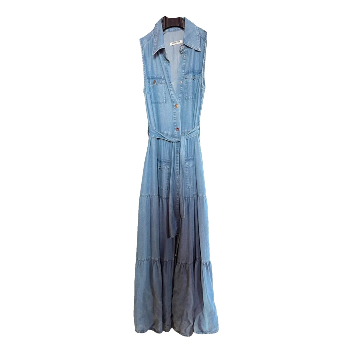 Pre-owned Max & Moi Silk Maxi Dress In Blue