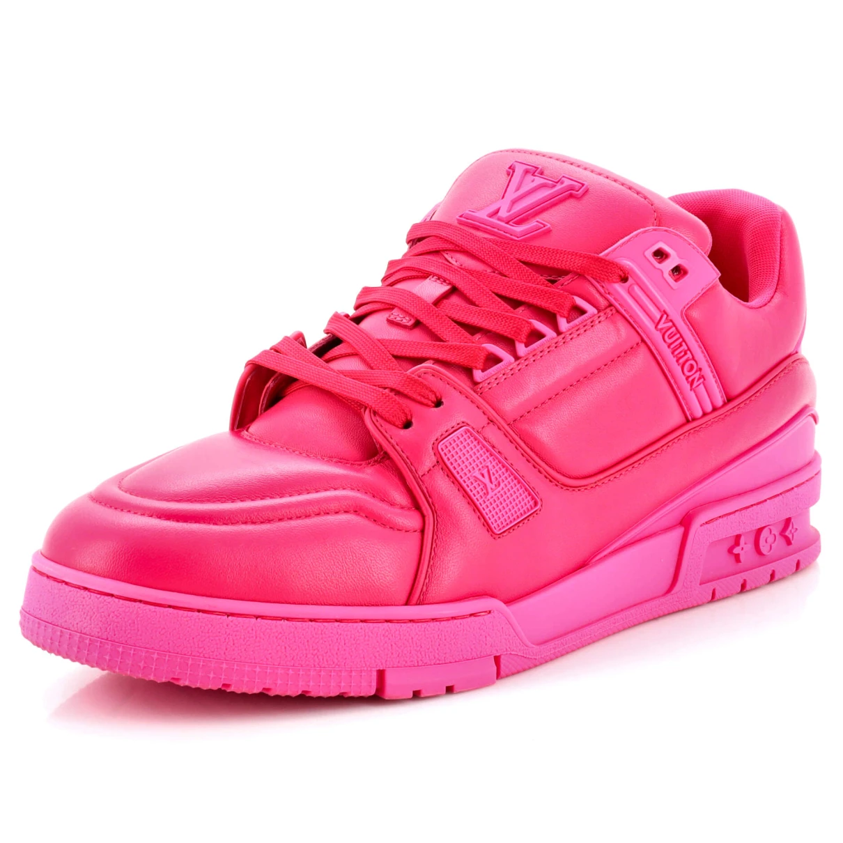 Pre-owned Louis Vuitton Leather Trainers In Pink