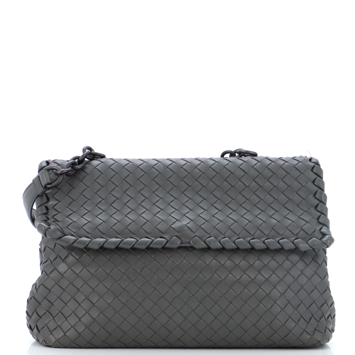 Pre-owned Bottega Veneta Leather Handbag In Grey