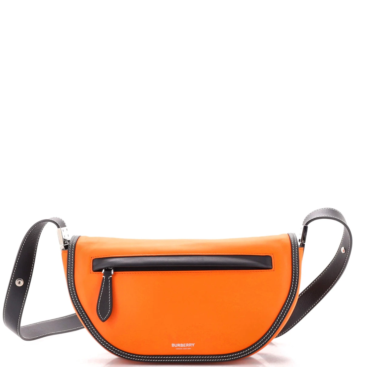 Pre-owned Burberry Leather Handbag In Orange