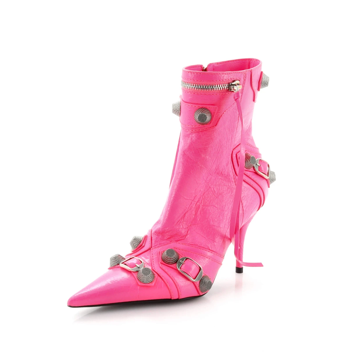 Pre-owned Balenciaga Leather Boots In Pink