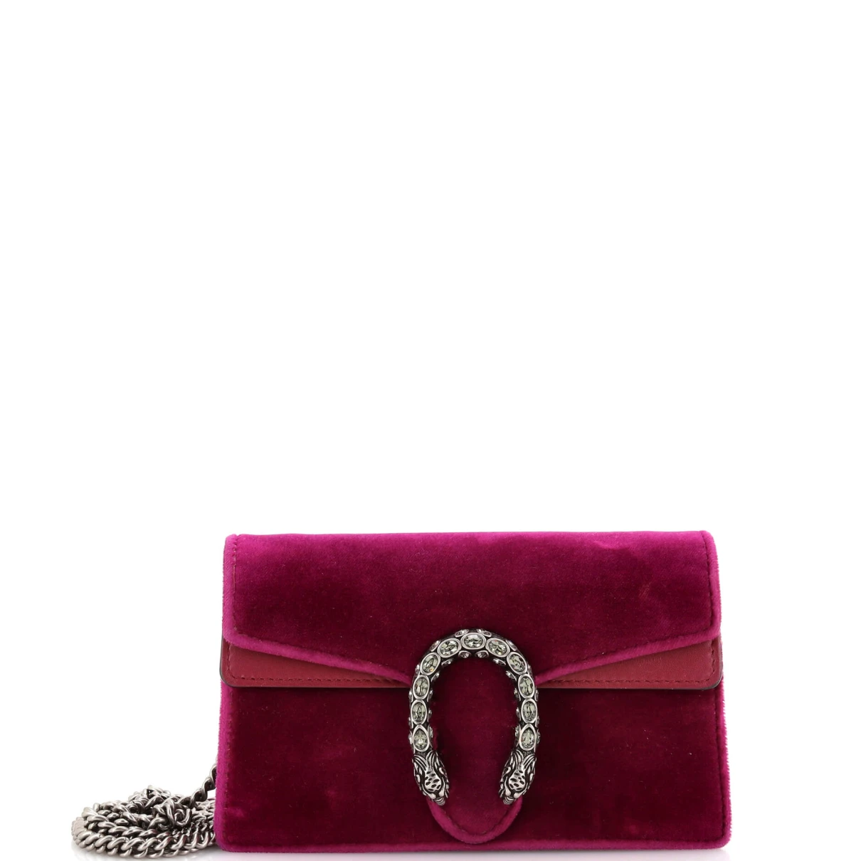 Pre-owned Gucci Velvet Crossbody Bag In Purple