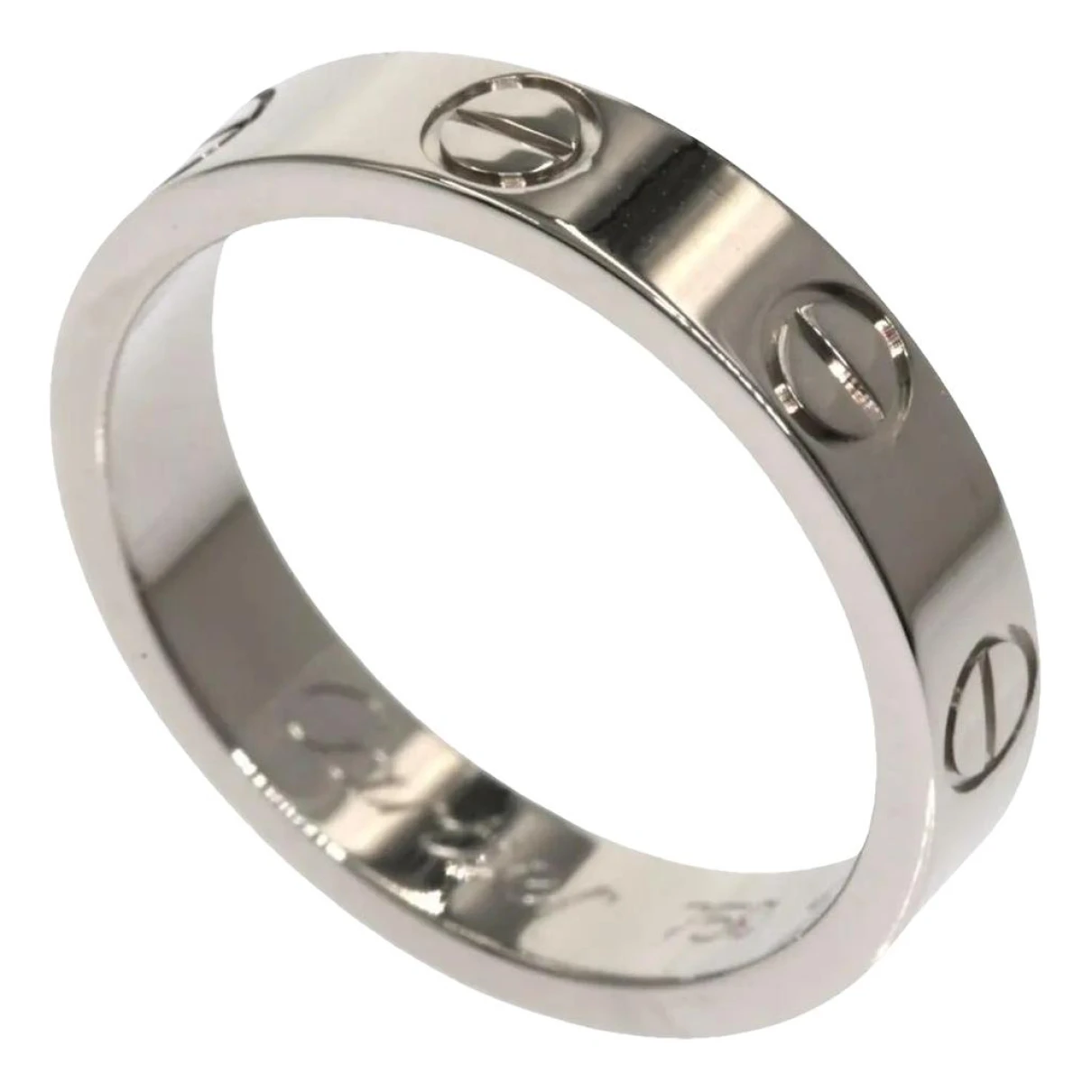 Pre-owned Cartier Love White Gold Ring In Silver