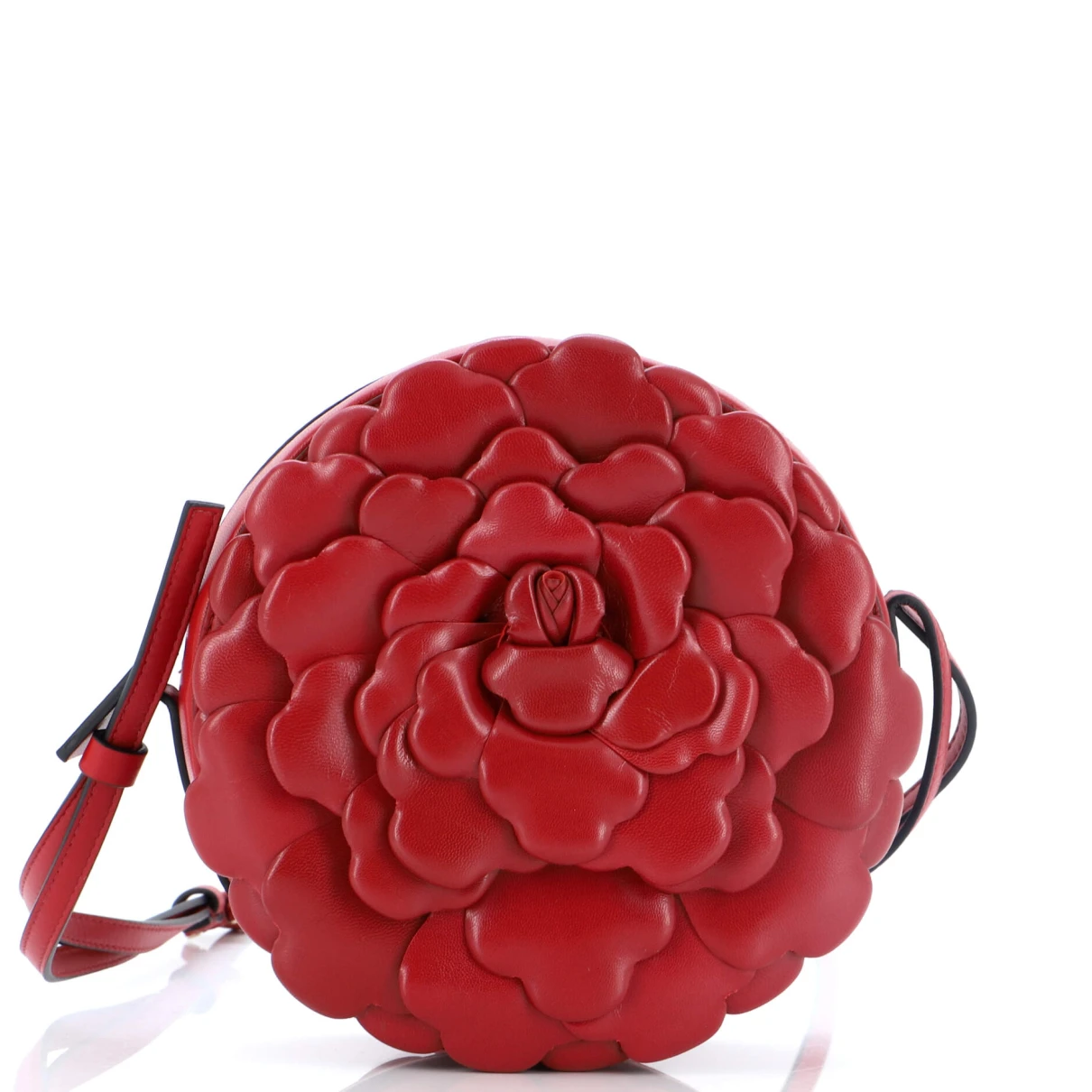 Pre-owned Valentino Garavani Leather Crossbody Bag In Red