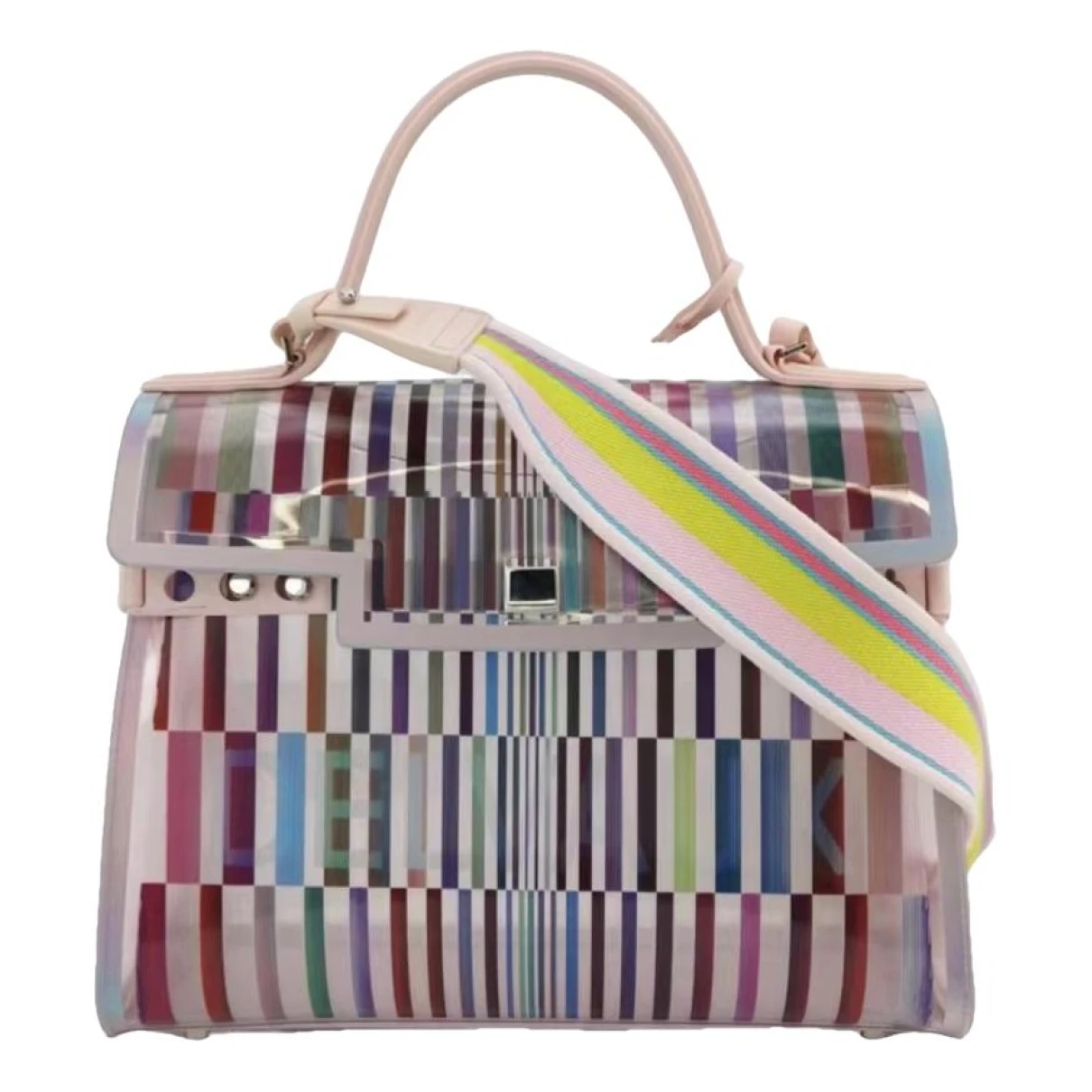 Pre-owned Delvaux Tempête Vinyl Handbag In Multicolour