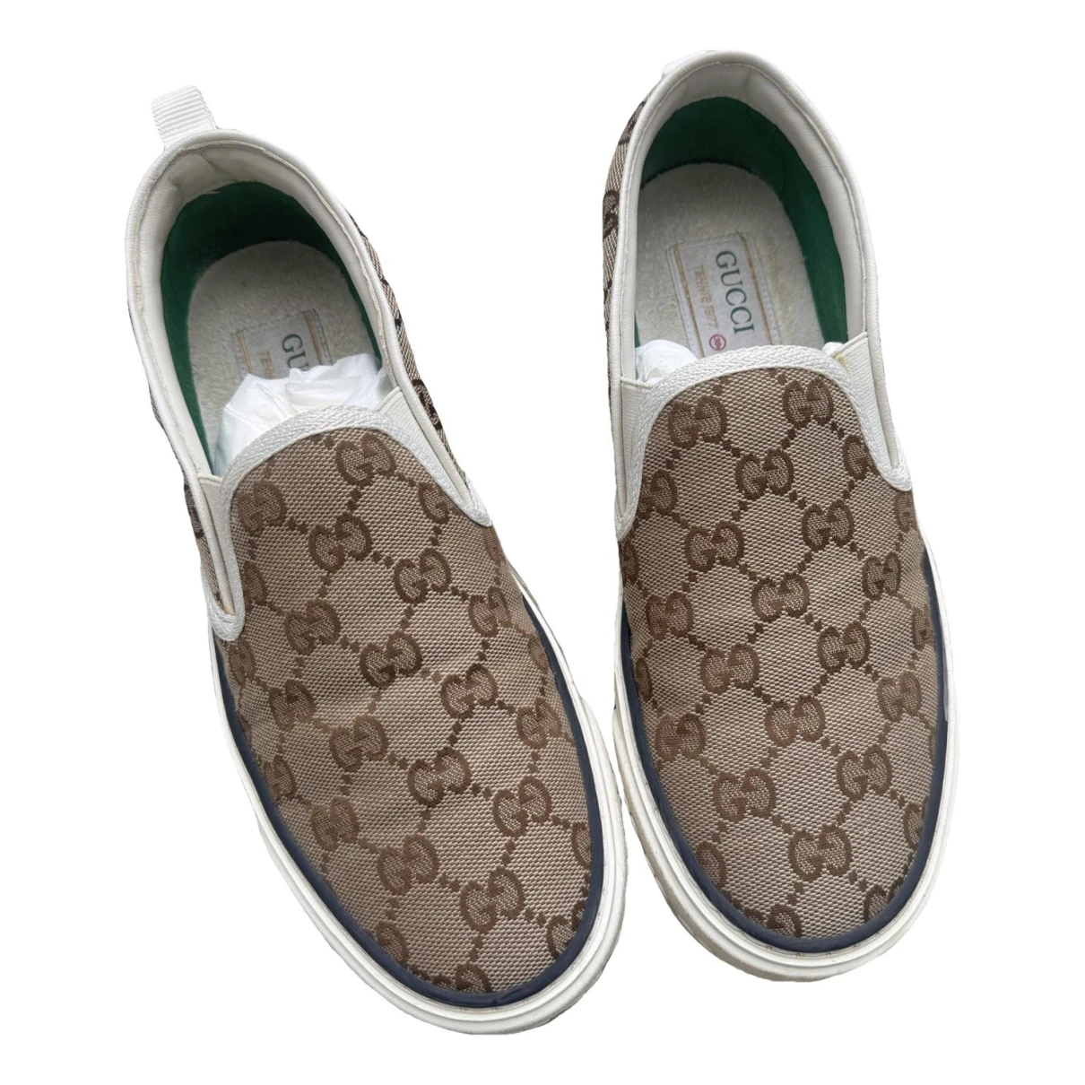 Pre-owned Gucci Tennis 1977 Cloth Trainers In Brown