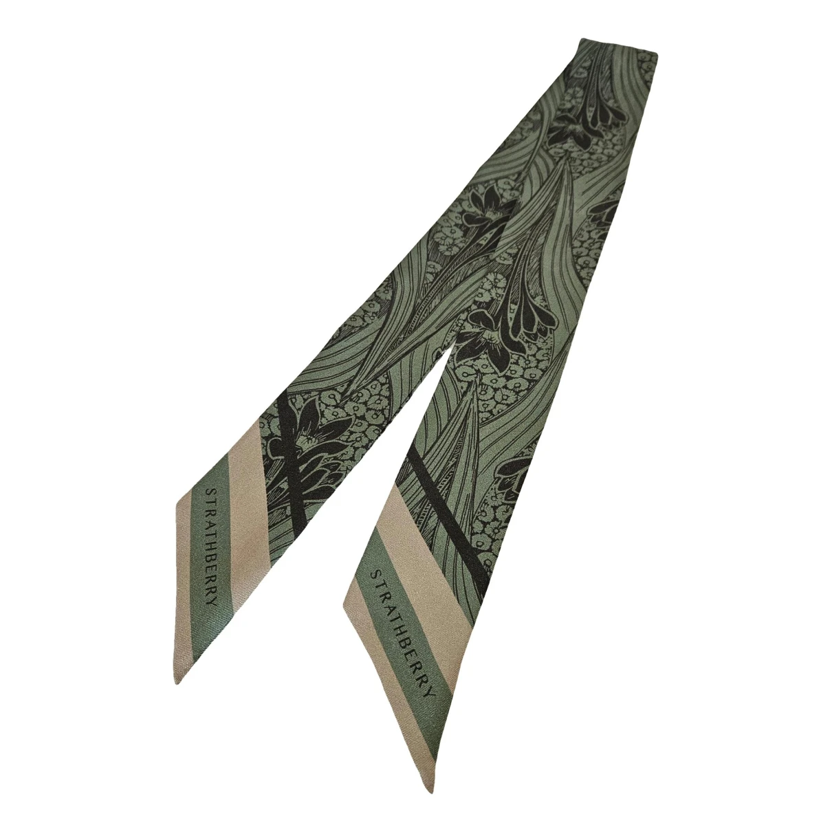 Pre-owned Strathberry Silk Handkerchief In Green
