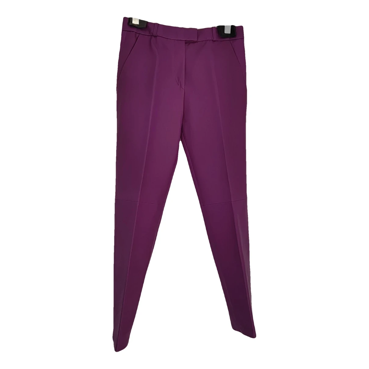 Pre-owned Barbara Bui Leather Straight Pants In Purple