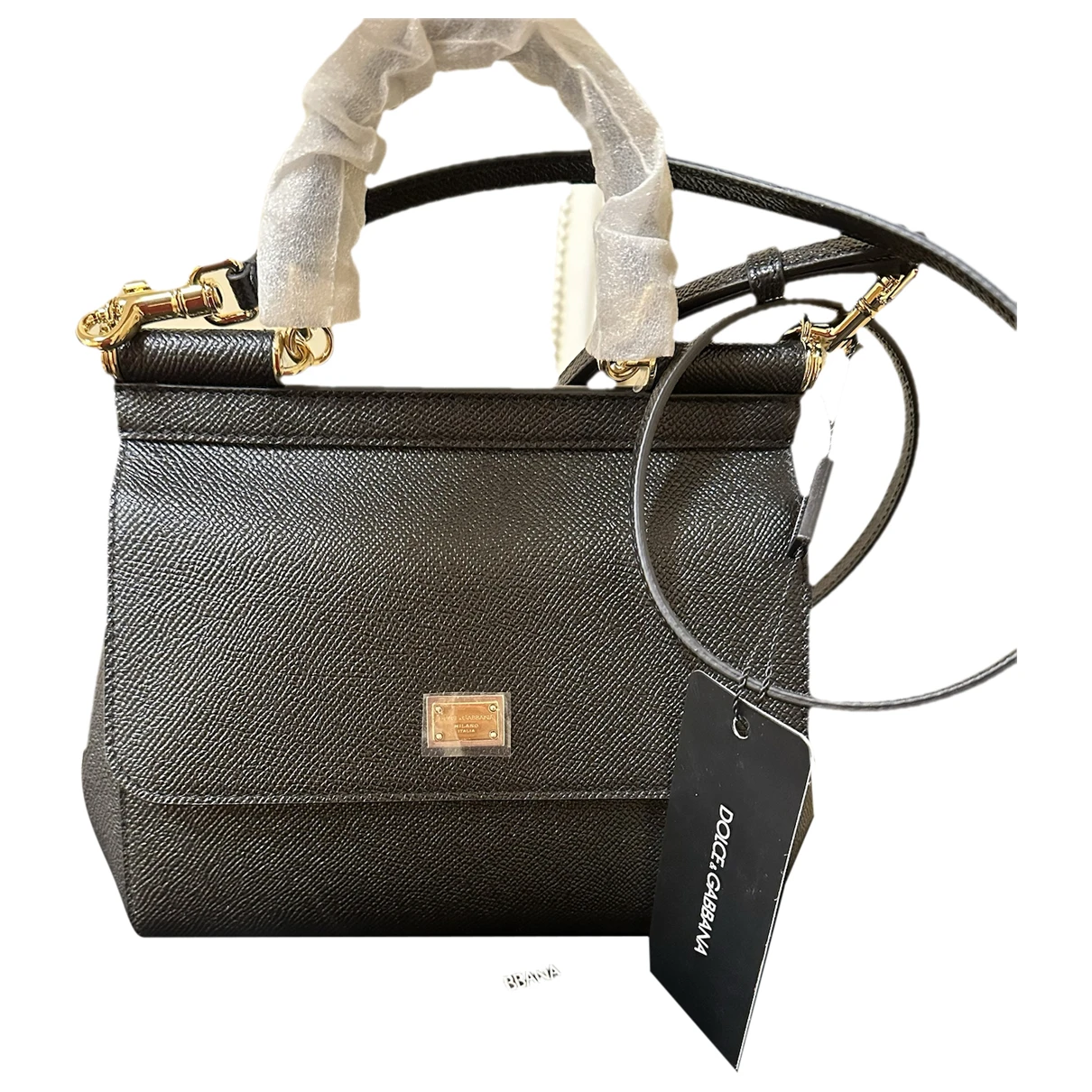 Pre-owned Dolce & Gabbana Sicily Leather Handbag In Black
