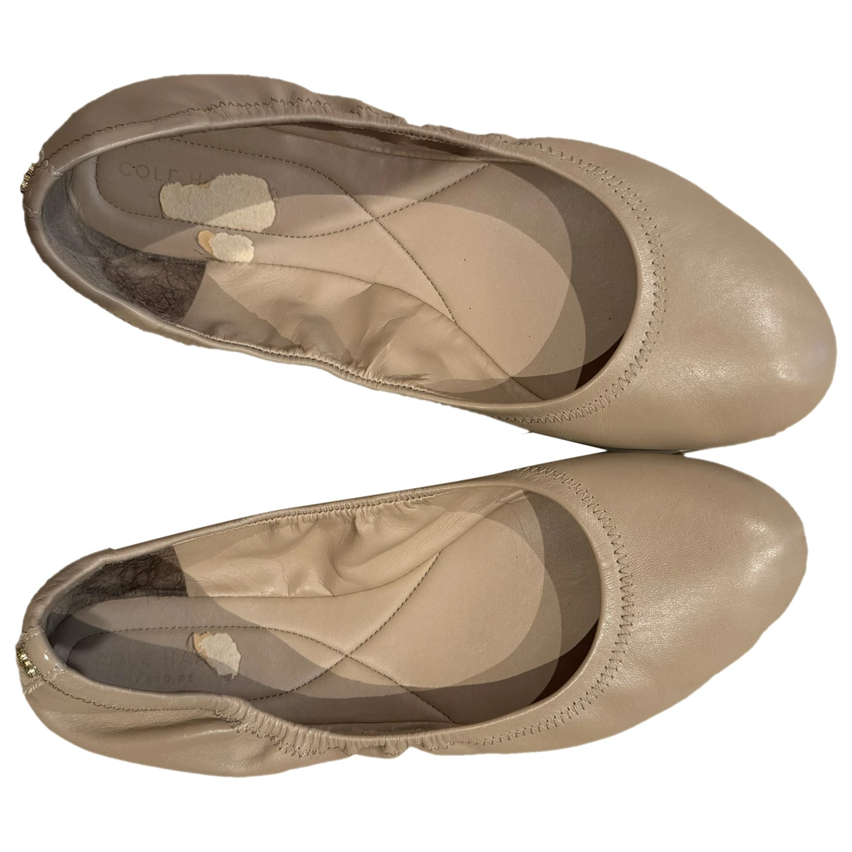 Pre-owned Cole Haan Leather Flats In Beige