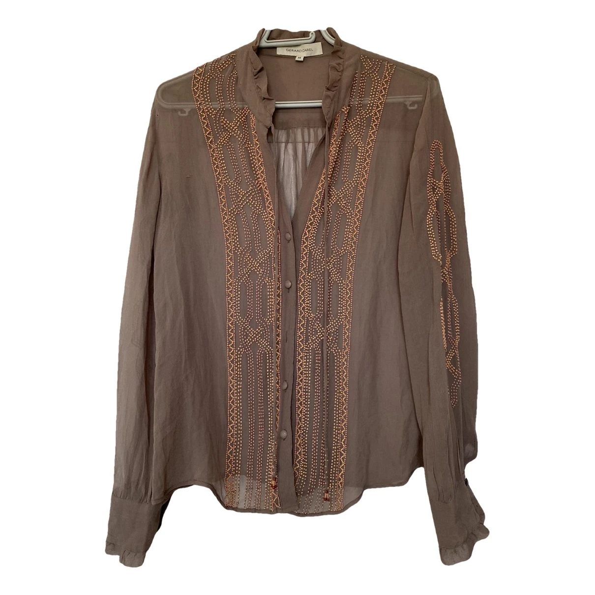 Pre-owned Gerard Darel Silk Shirt In Brown