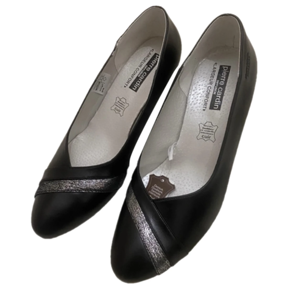 Pre-owned Pierre Cardin Leather Mules In Black