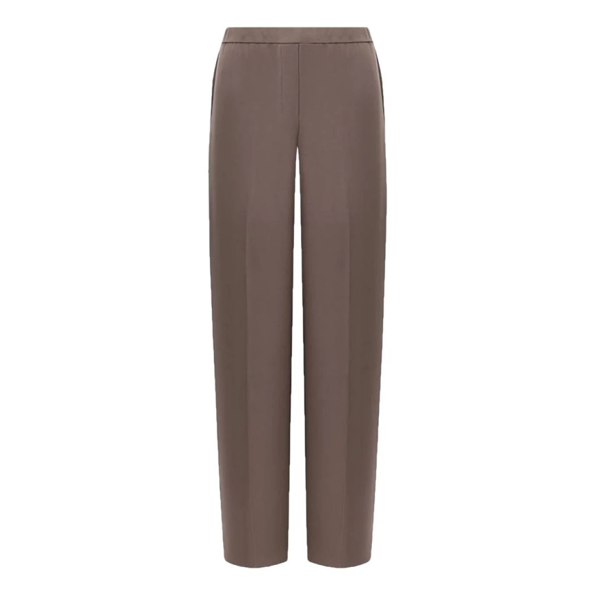 Pre-owned Theory Silk Trousers In Brown