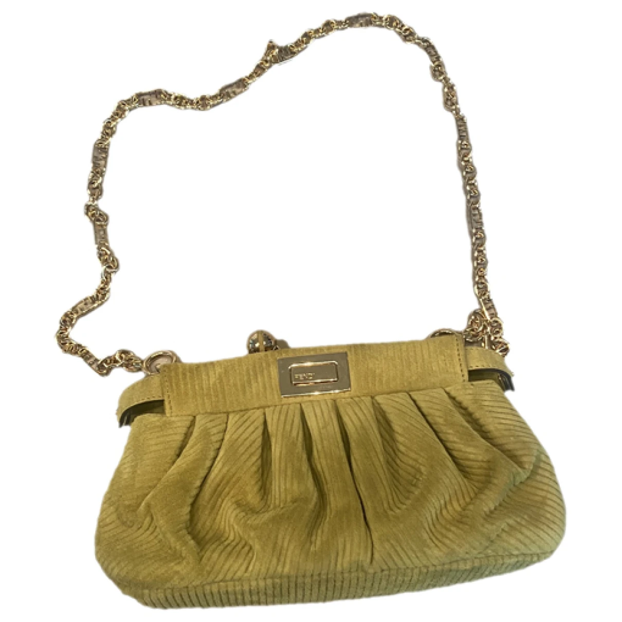 Pre-owned Fendi Peekaboo Clutch Bag In Green