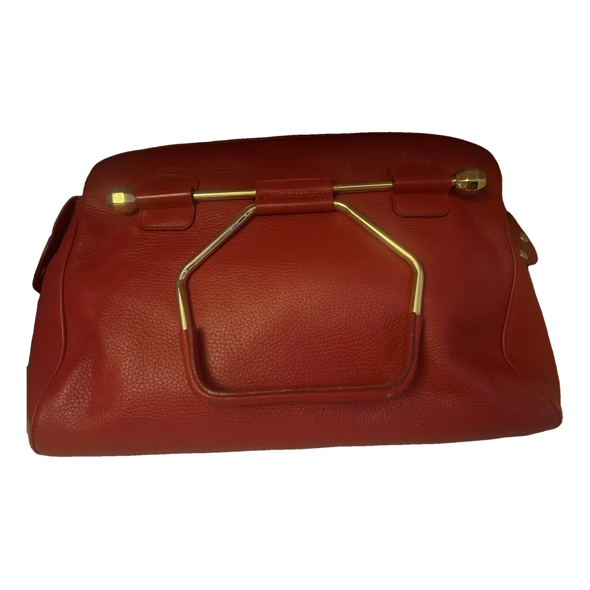 Pre-owned Viktor & Rolf Leather Bowling Bag In Red