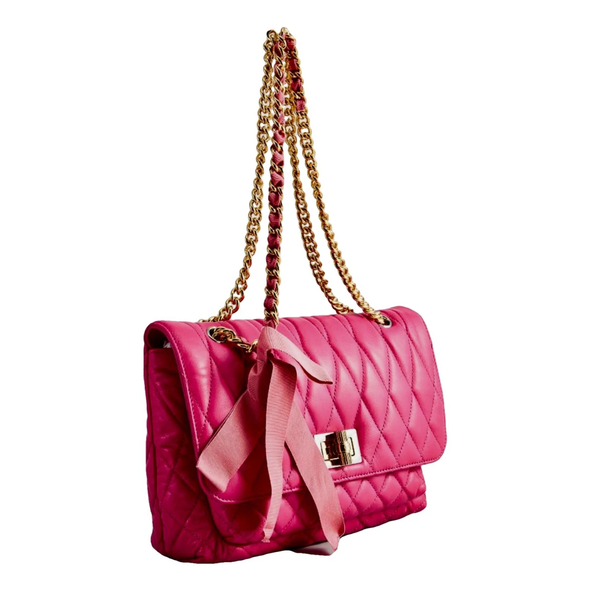 Pre-owned Lanvin Happy Leather Crossbody Bag In Pink