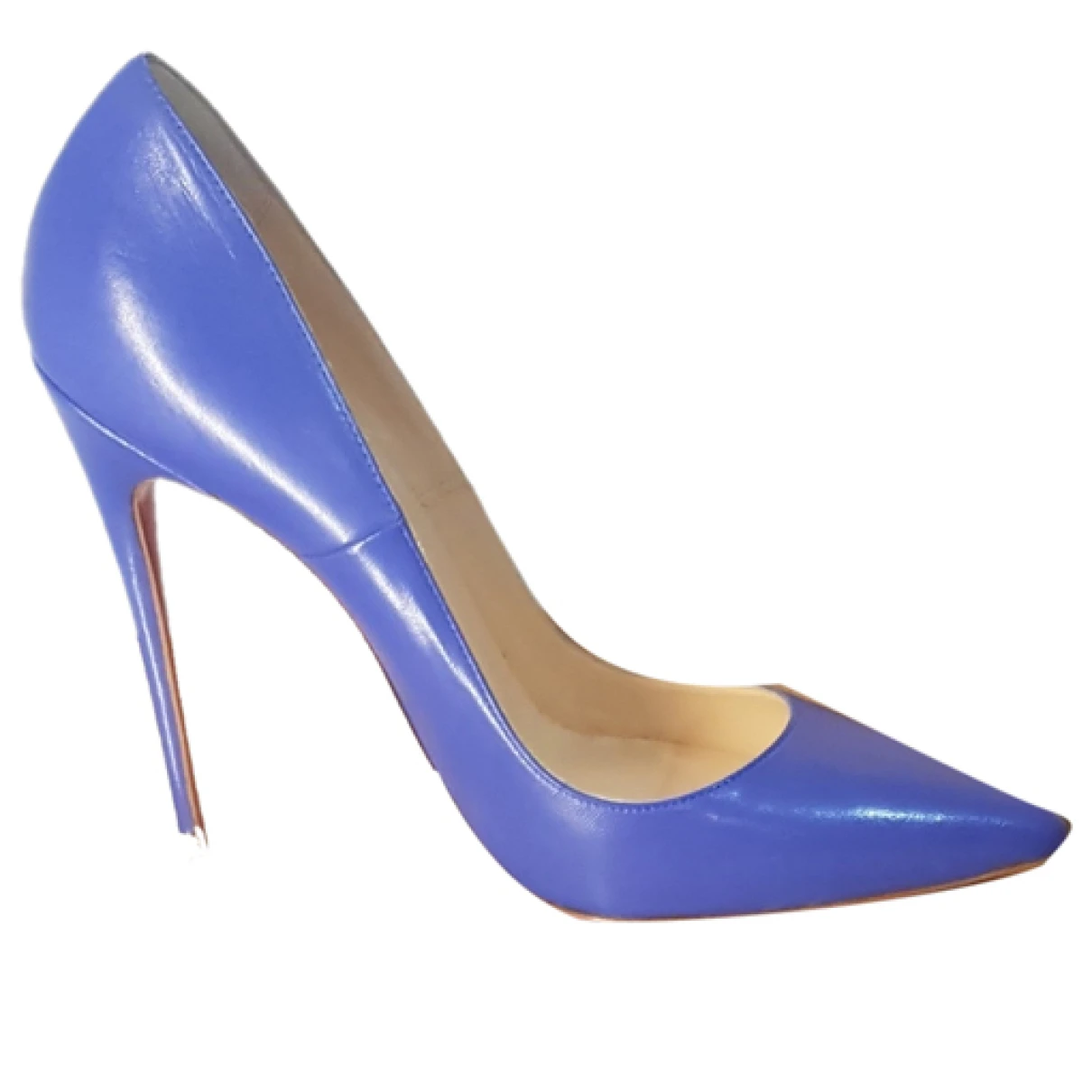 Pre-owned Christian Louboutin So Kate Leather Heels In Blue