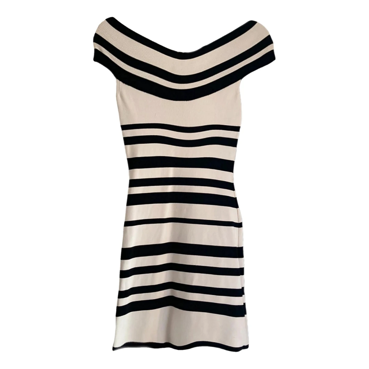 Pre-owned Herve Leger Mini Dress In White