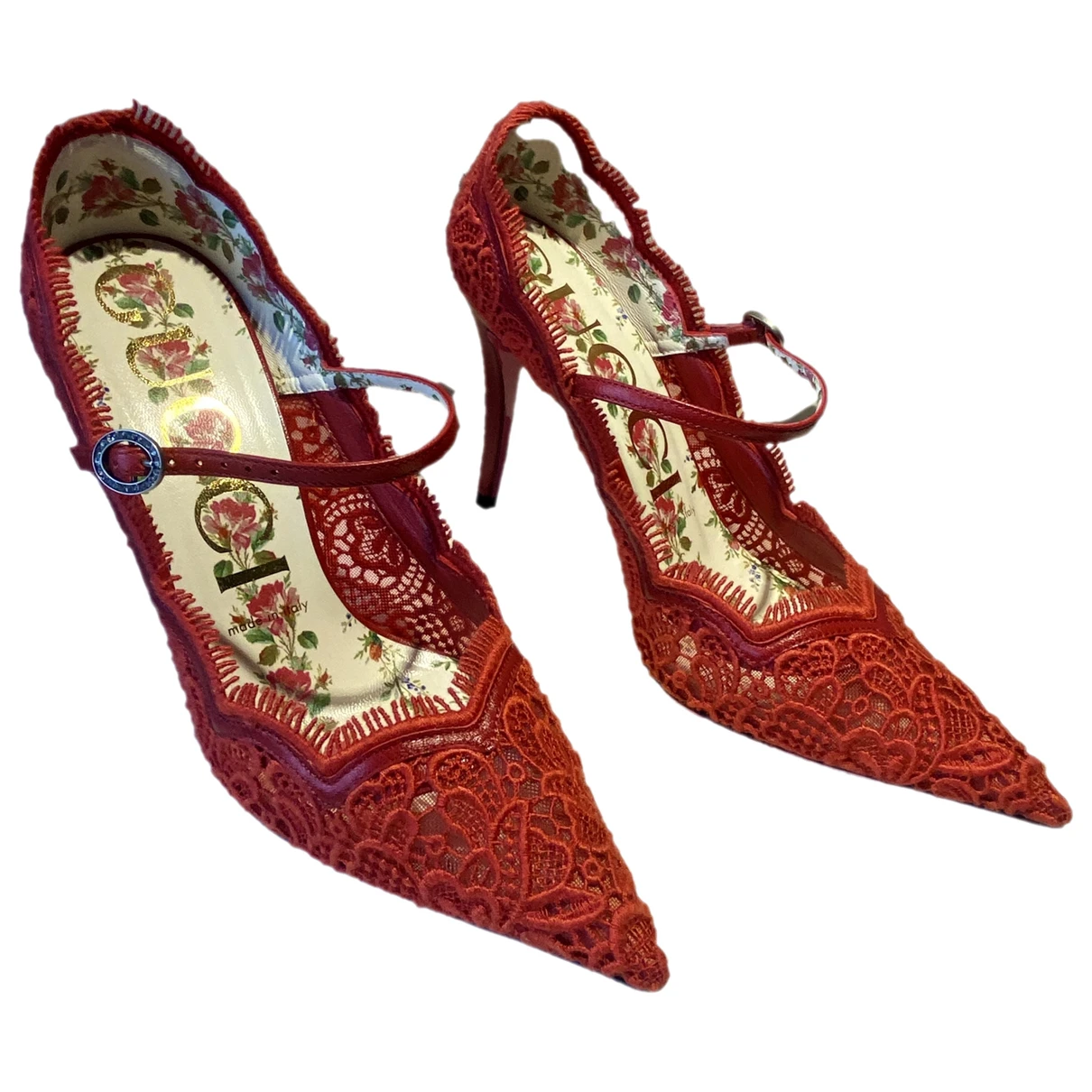 Pre-owned Gucci Cloth Heels In Red