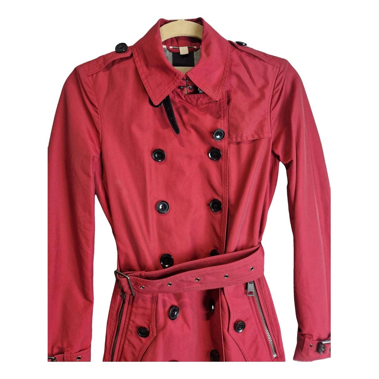 Pre-owned Burberry Trench Coat In Burgundy