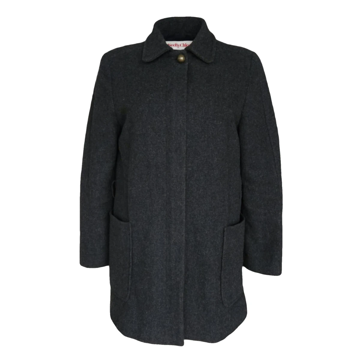 Pre-owned See By Chloé Wool Coat In Black