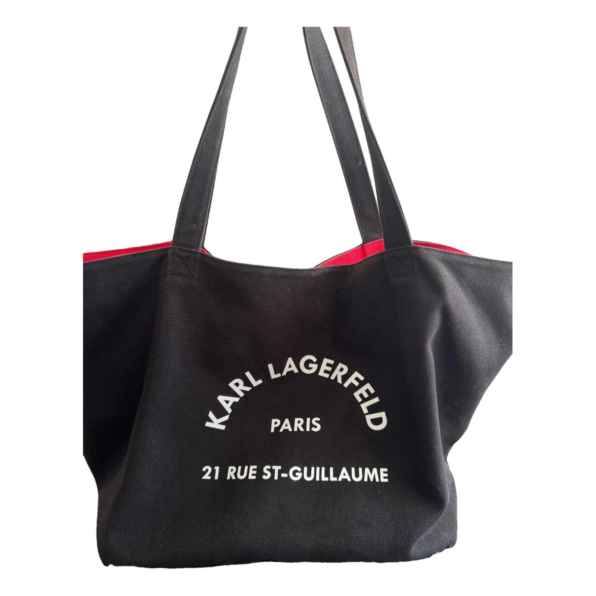 Pre-owned Karl Lagerfeld Cloth Handbag In Black