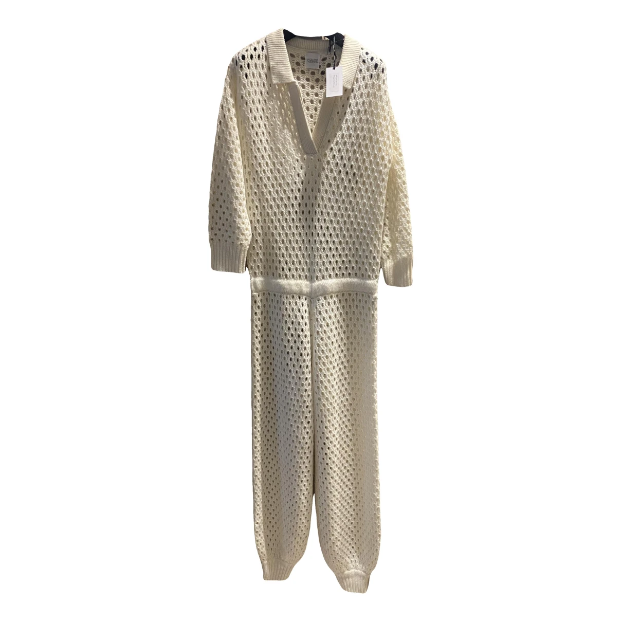 Pre-owned Madeleine Thompson Cashmere Jumpsuit In Ecru