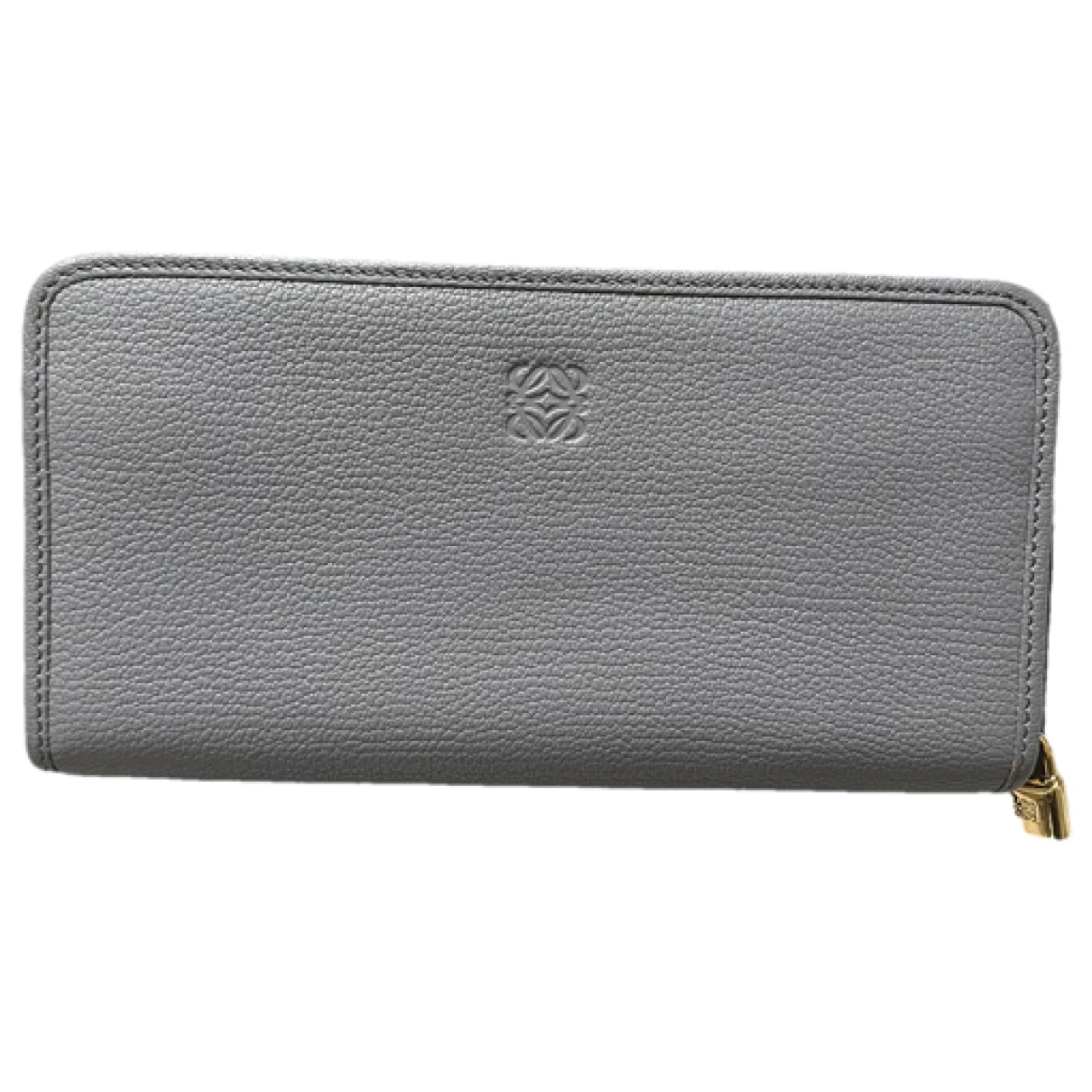 Pre-owned Loewe Leather Wallet In Grey