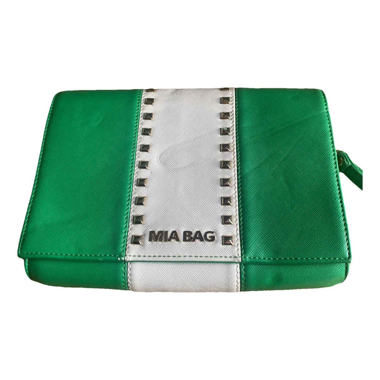 Pre-owned Mia Bag Vegan Leather Clutch Bag In Green