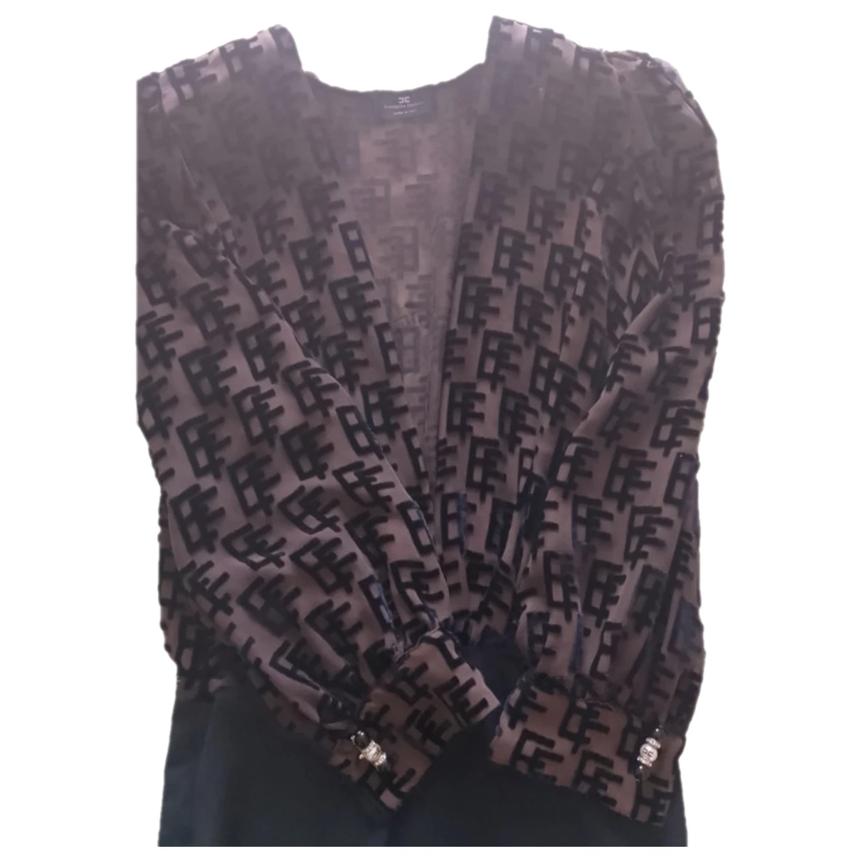 Pre-owned Elisabetta Franchi Silk Blouse In Brown