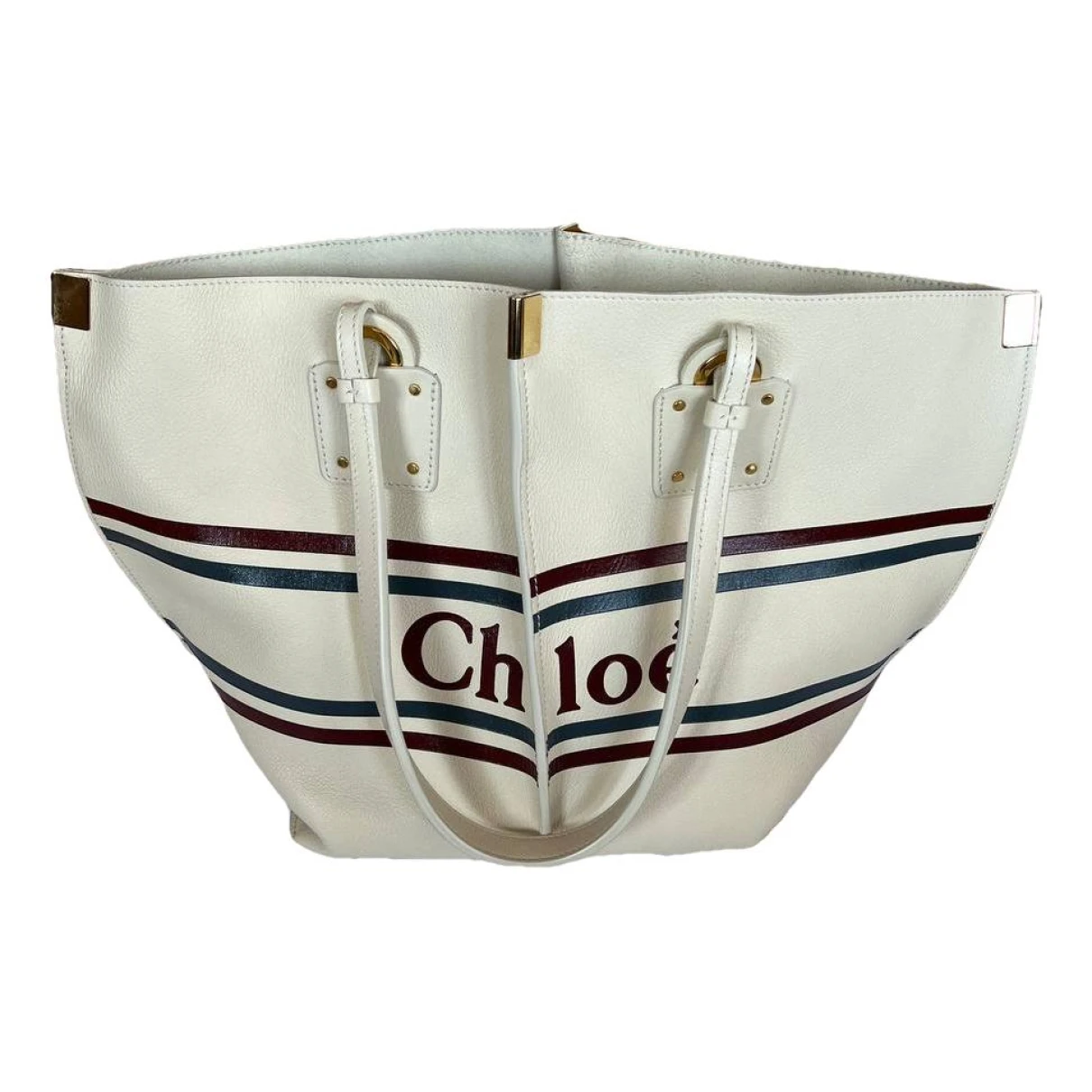 Pre-owned Chloé Leather Tote In White