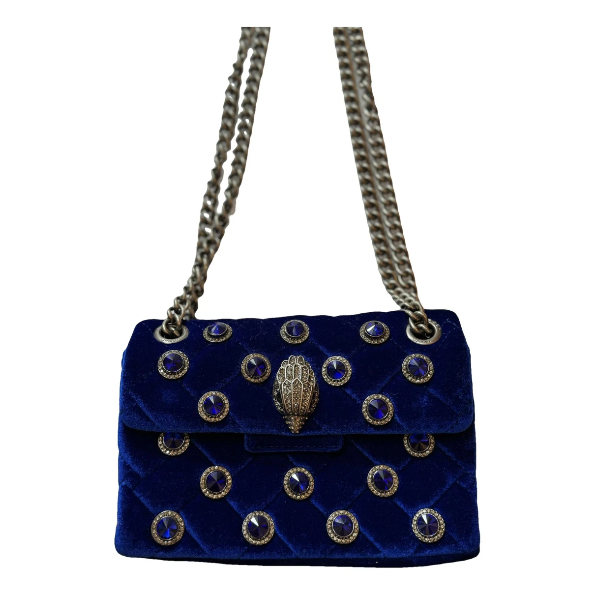 Pre-owned Kurt Geiger Velvet Handbag In Blue