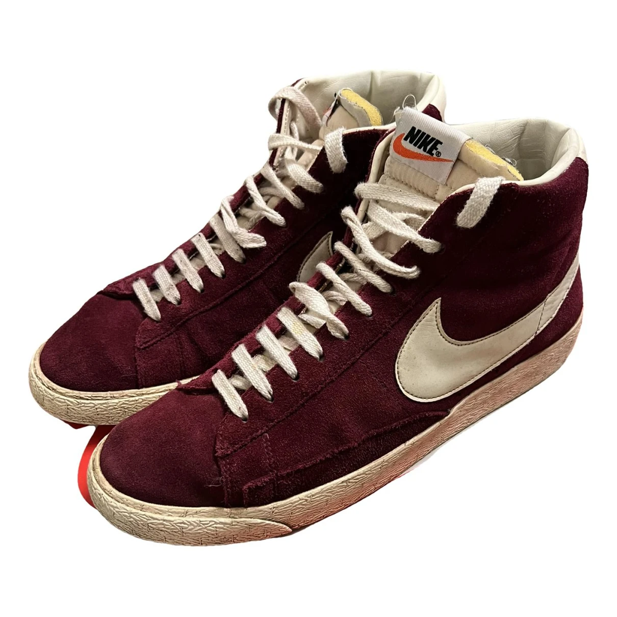 Pre-owned Nike Blazer Low Trainers In Burgundy