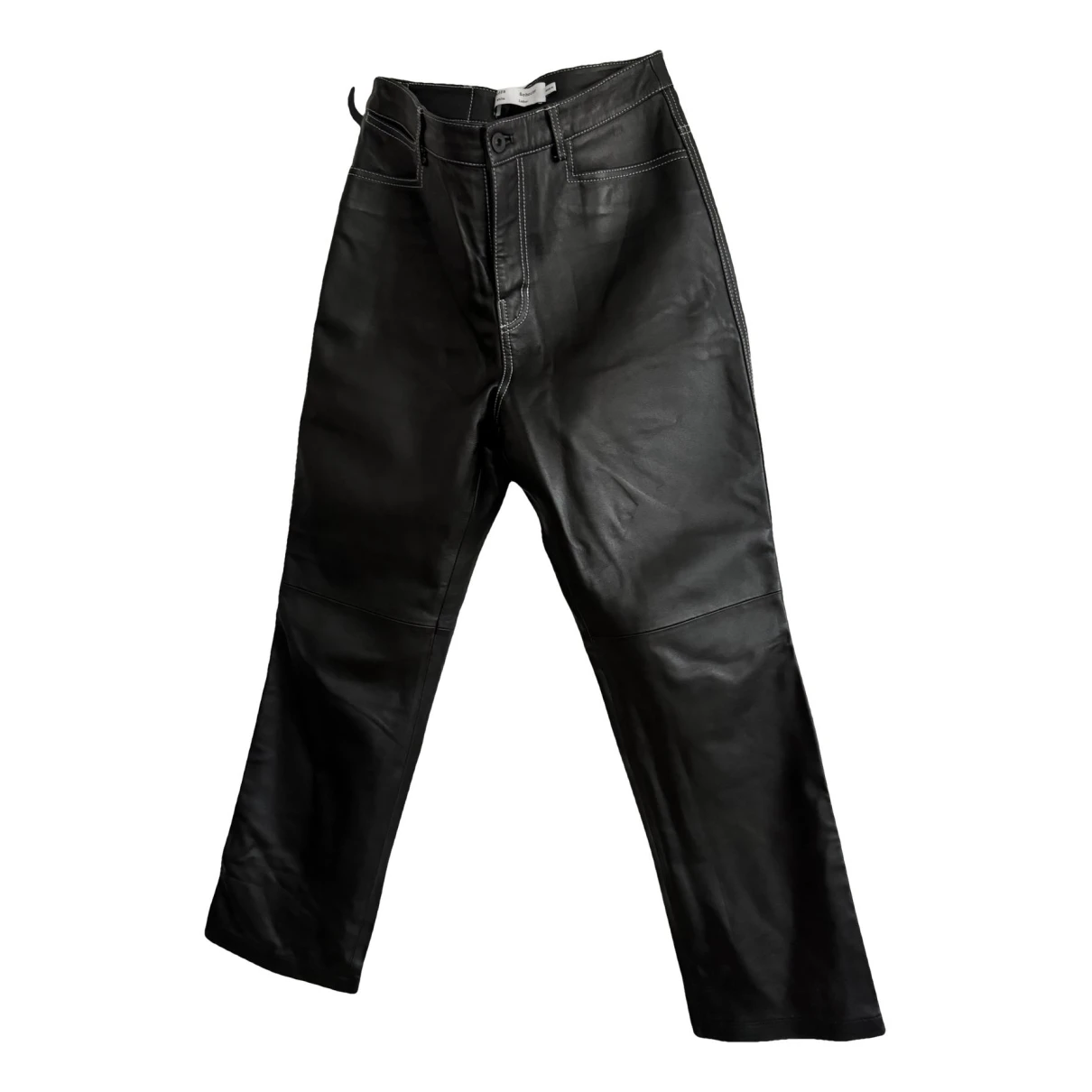 Pre-owned Proenza Schouler Leather Trousers In Black