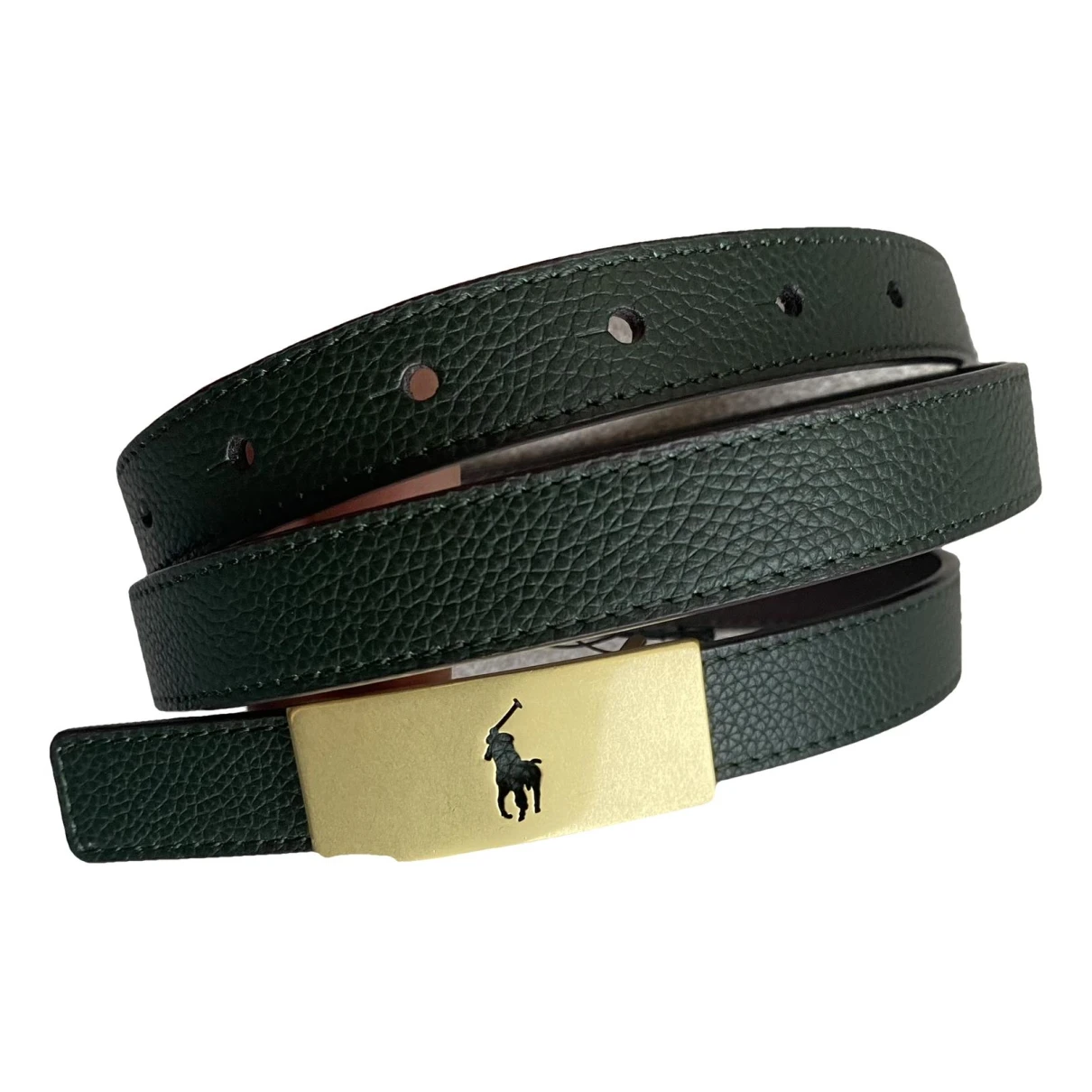 Pre-owned Polo Ralph Lauren Leather Belt In Green