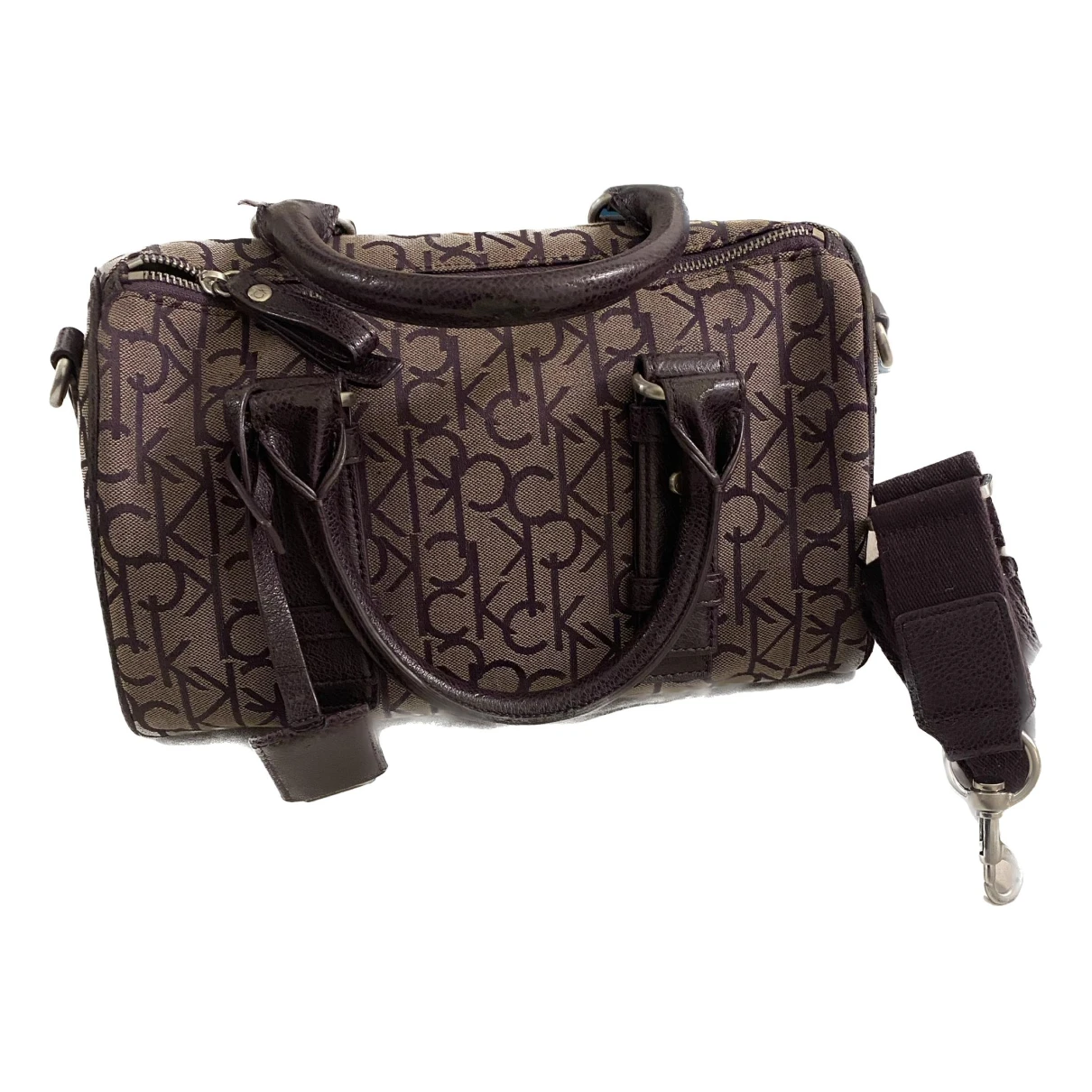 Pre-owned Calvin Klein Leather Handbag In Purple