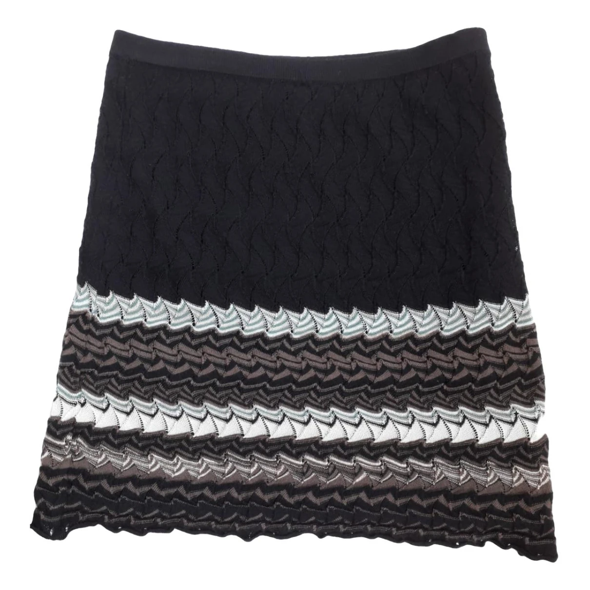 Pre-owned M Missoni Wool Mini Skirt In Black