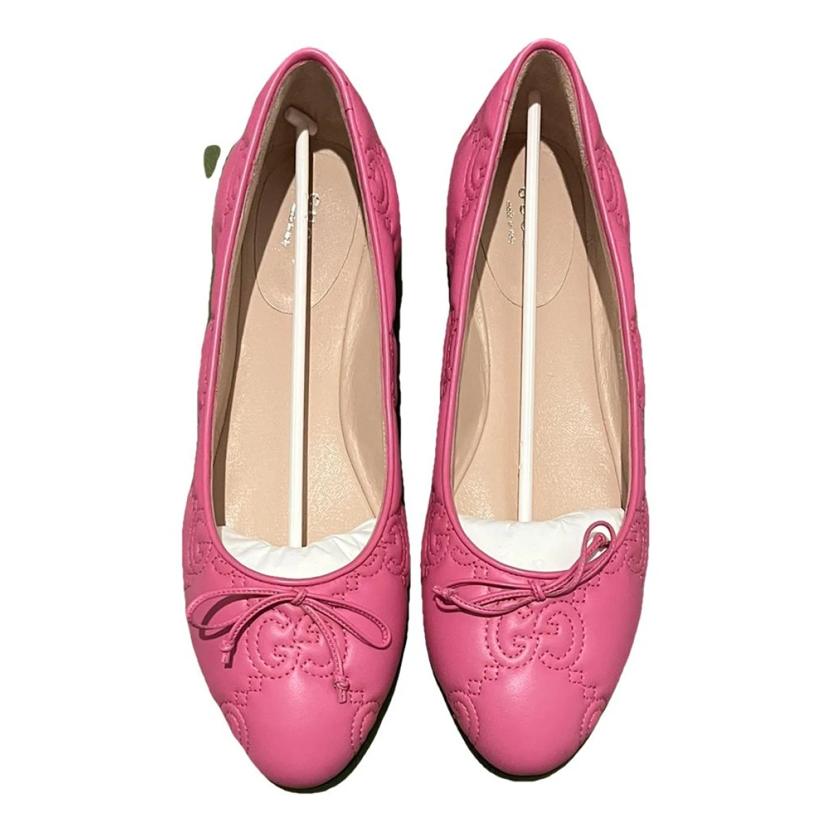 Pre-owned Gucci Leather Ballet Flats In Pink