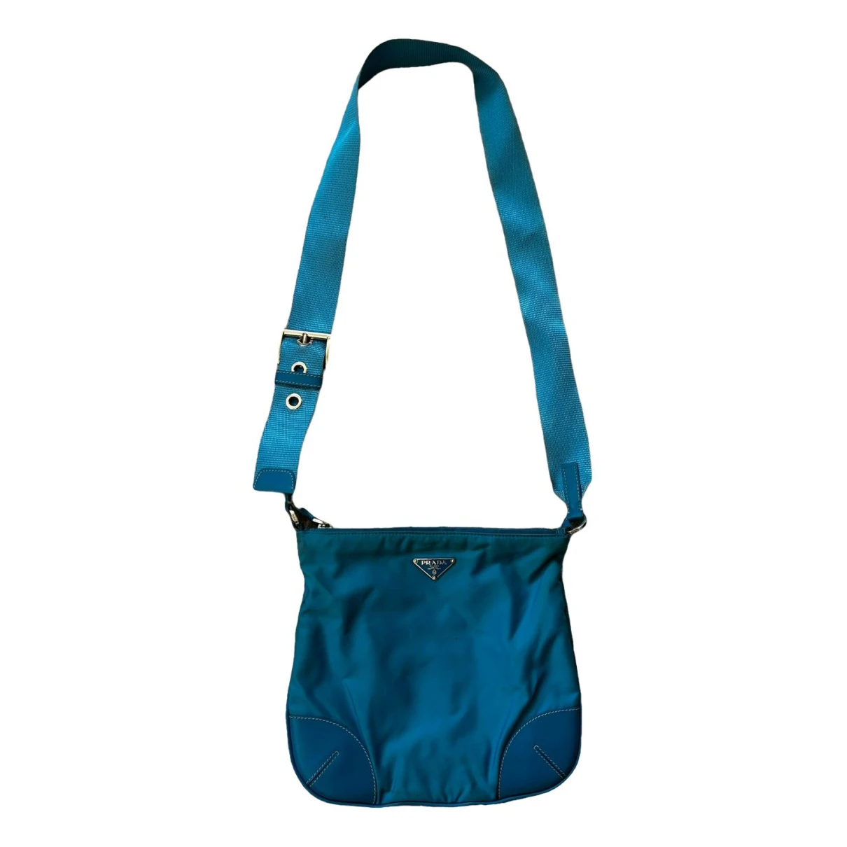 Pre-owned Prada Re-nylon Clutch Bag In Blue