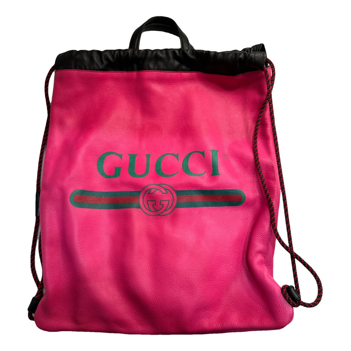 Pre-owned Gucci Leather Backpack In Pink