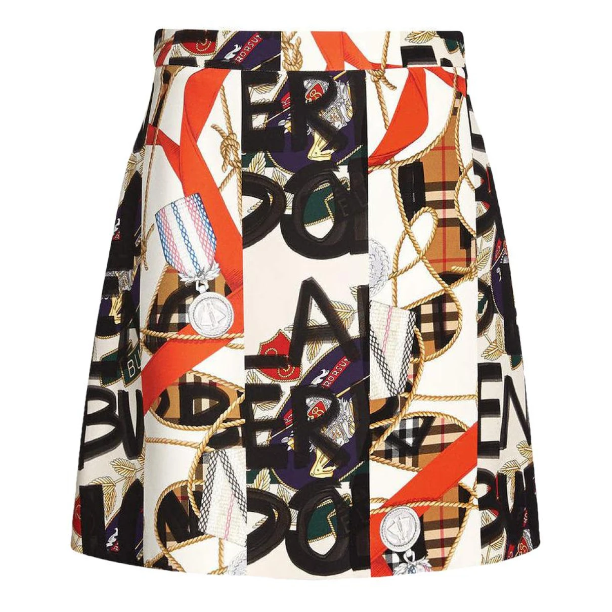 Pre-owned Burberry Silk Mini Skirt In Multicolour