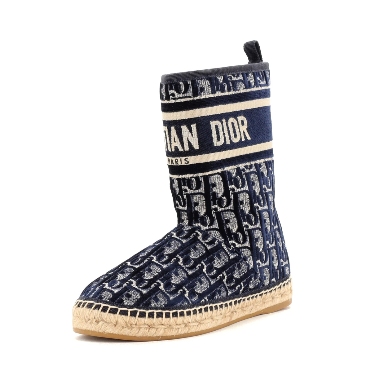 Pre-owned Dior Cloth Boots In Blue